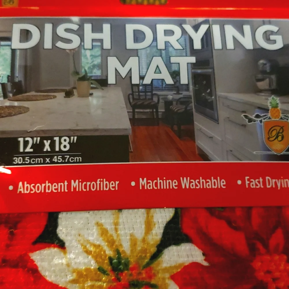 Drying Mat + Christmas 3 piece Kitchen Towels Set